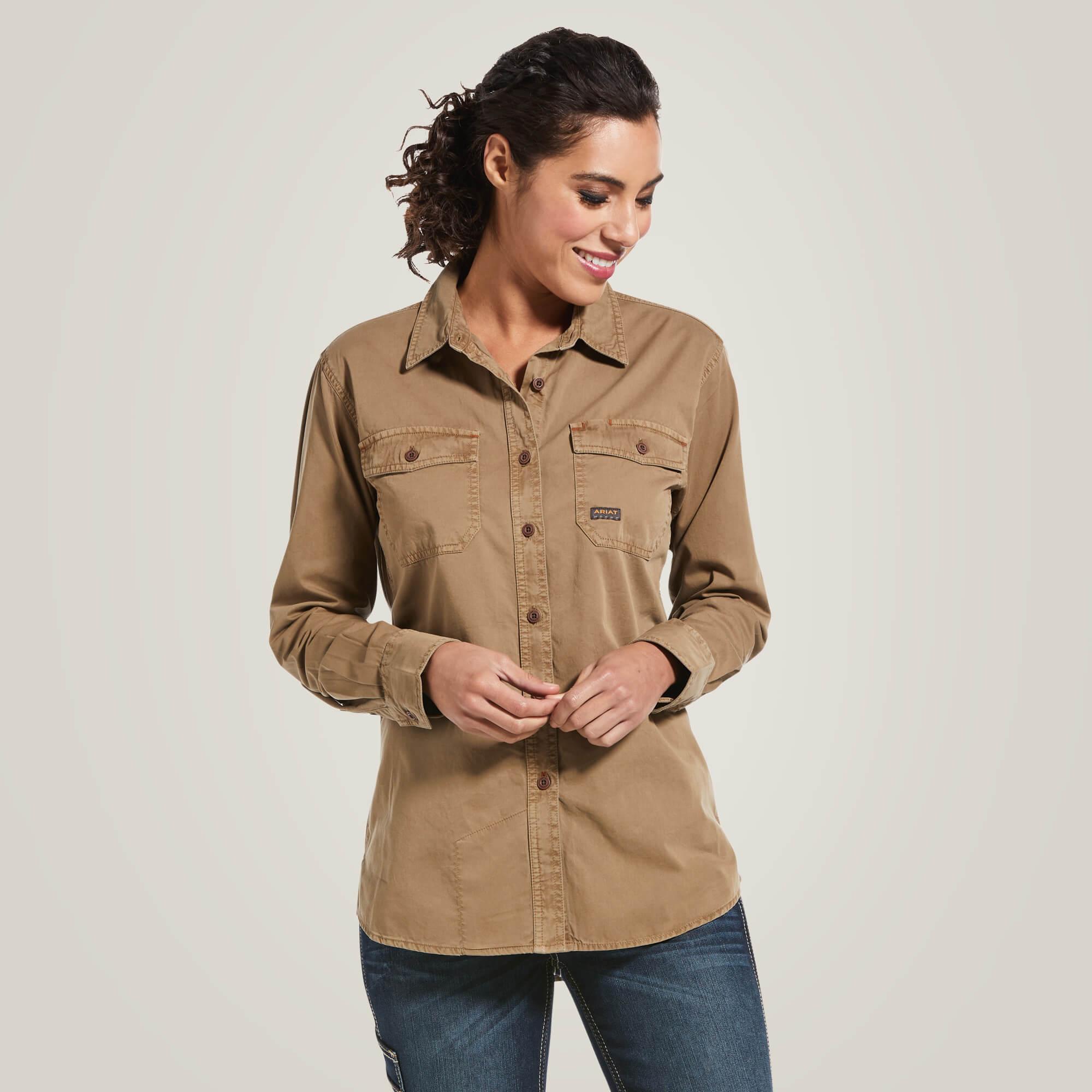 Women's Rebar Washed Twill Work Shirt - Khaki - Purpose-Built / Home of the Trades