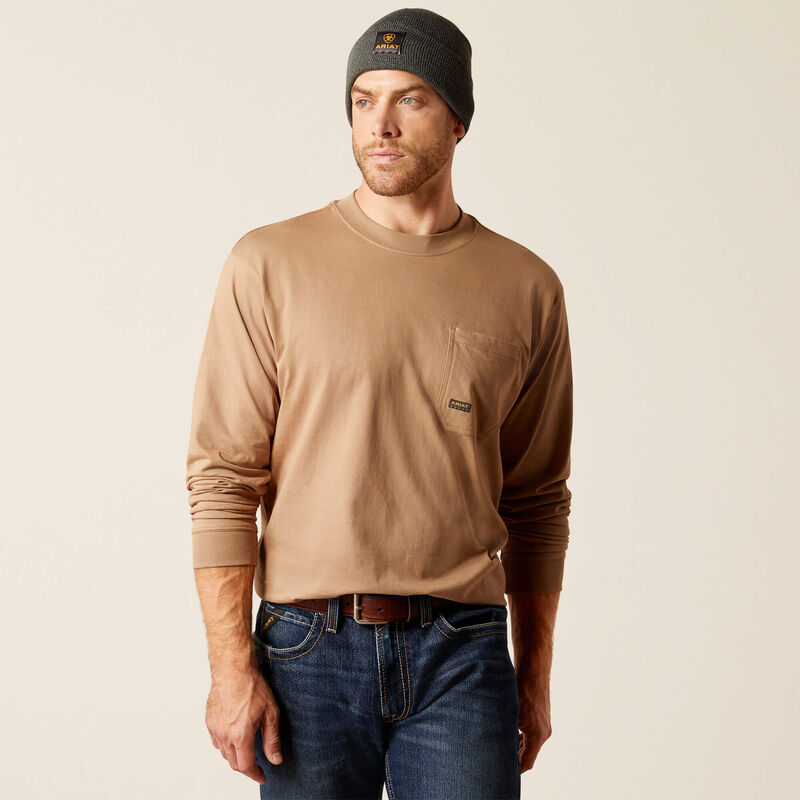 Rebar Cotton Strong WHLF T-Shirt Long Sleeve - Rebar Khaki