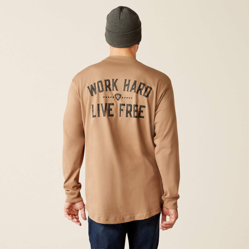 Rebar Cotton Strong WHLF T-Shirt Long Sleeve - Rebar Khaki