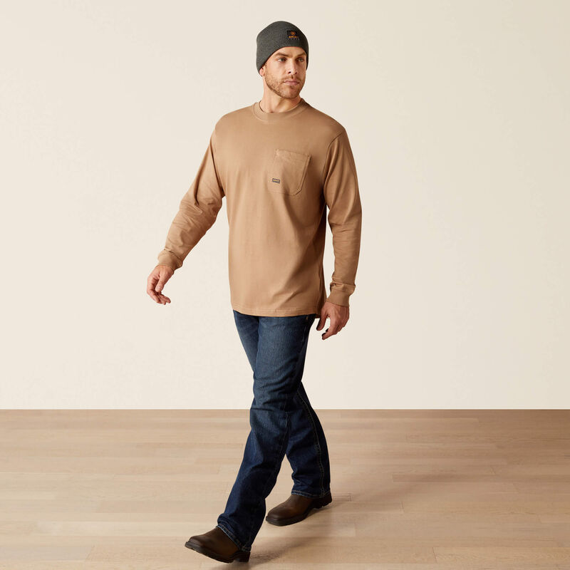 Rebar Cotton Strong WHLF T-Shirt Long Sleeve - Rebar Khaki