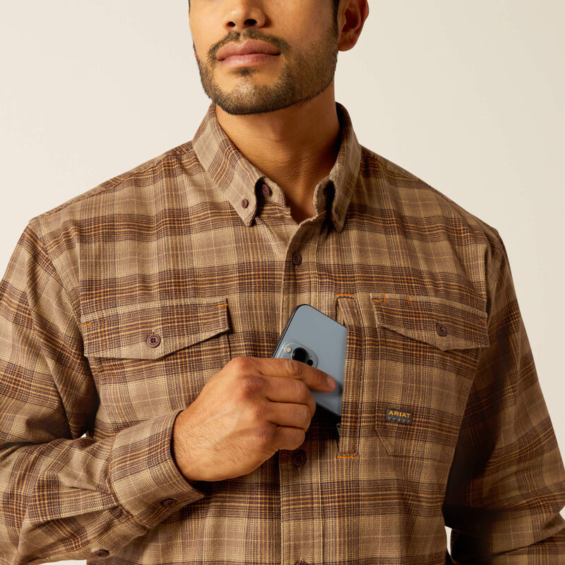 Rebar Flannel DuraStretch Work Shirt Long Sleeve - Chocolate Chip