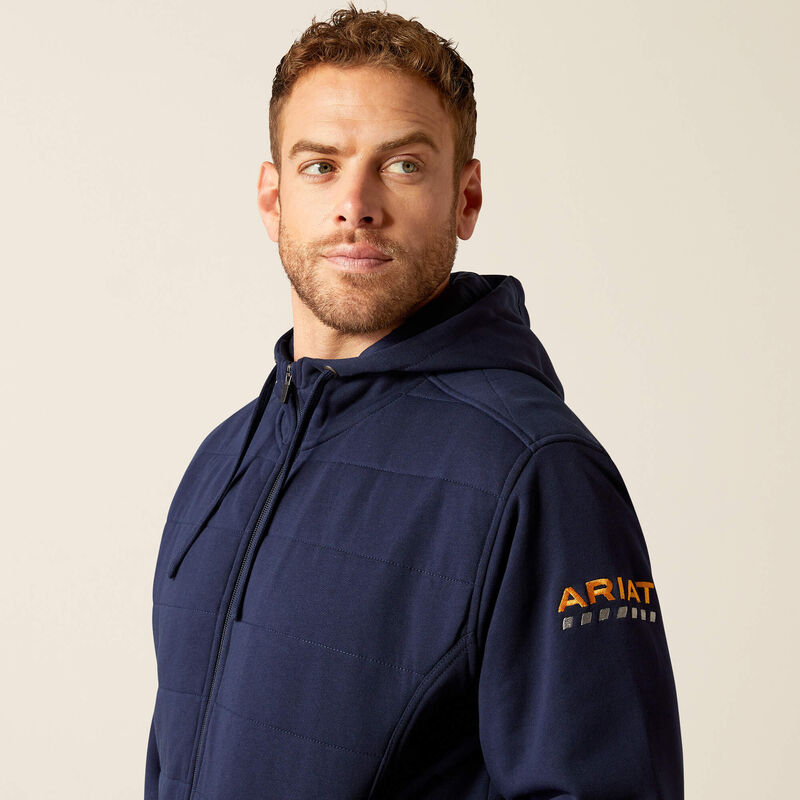 Rebar All-Weather Insulated Full Zip Hoodie - Navy