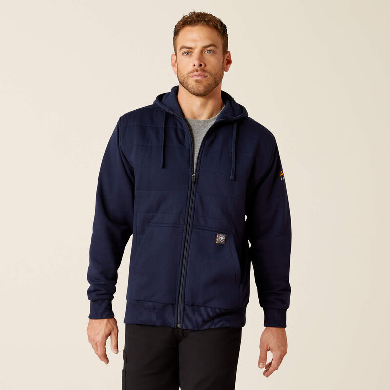 Rebar All-Weather Insulated Full Zip Hoodie - Navy