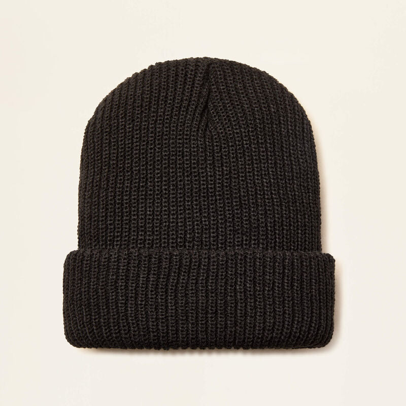 Rib Knit Insulated Cap - Black