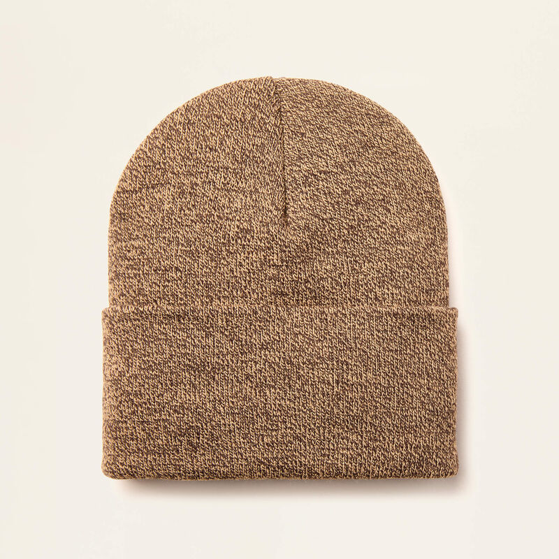 American Outdoors Patch Beanie - Dark Brown/Sandstone