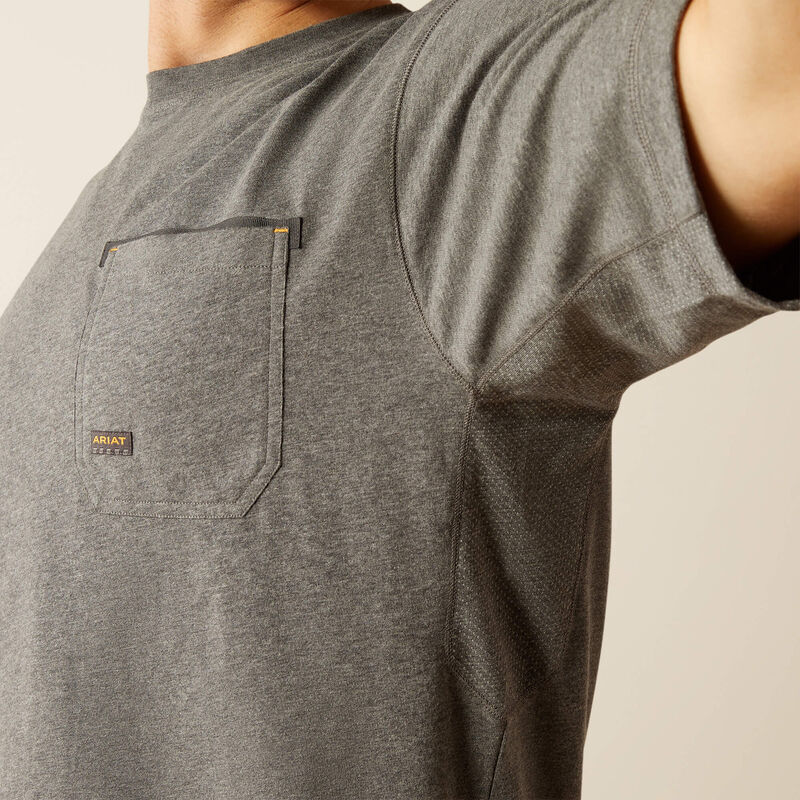 Workman Beams T-Shirt, SS, Medium Charcoal Heather Grey