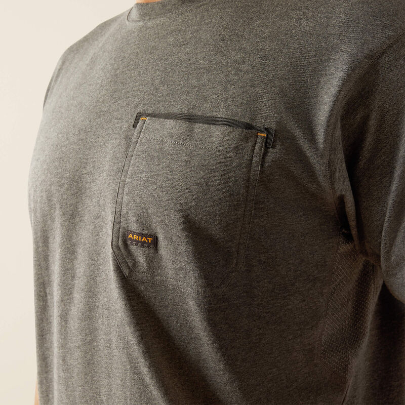 Workman Beams T-Shirt, SS, Medium Charcoal Heather Grey