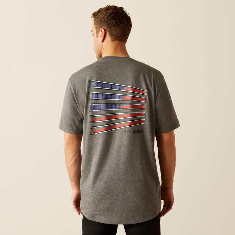 Workman Beams T-Shirt, SS, Medium Charcoal Heather Grey