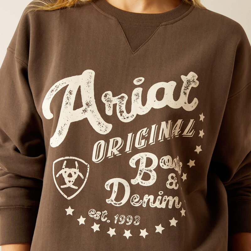 Women's Oversized Crew Sweatshirt - Banyan Bark