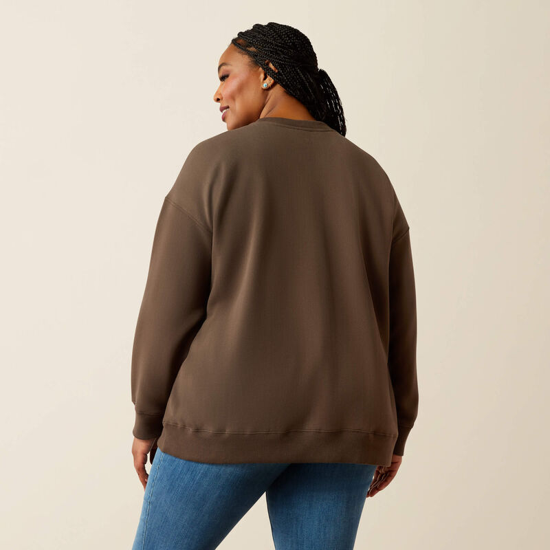 Women's Oversized Crew Sweatshirt - Banyan Bark