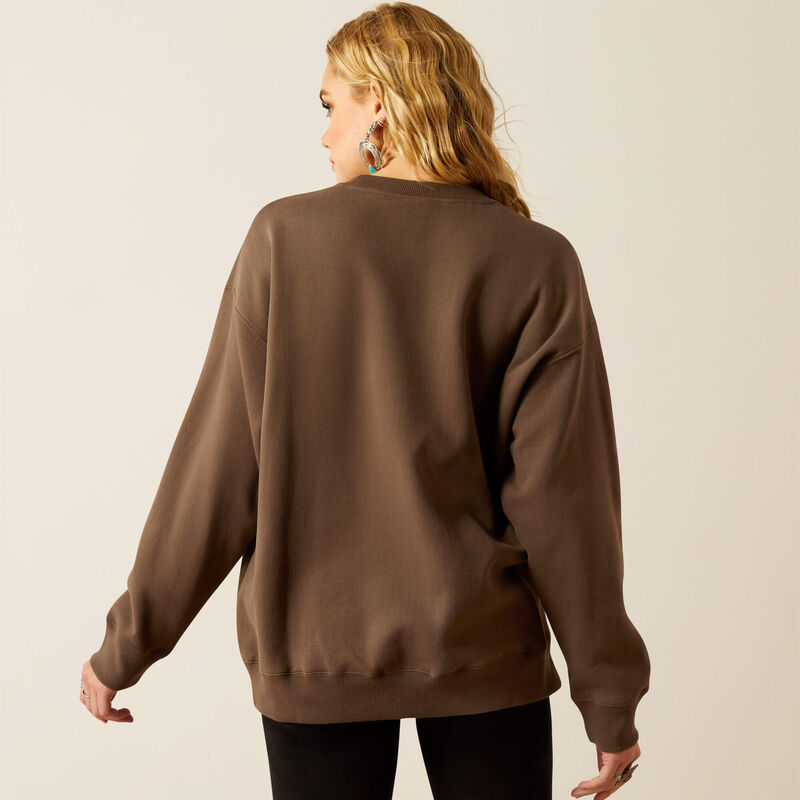 Women's Oversized Crew Sweatshirt - Banyan Bark