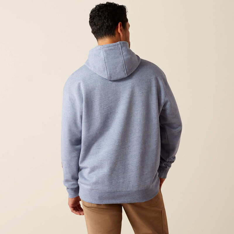 Rebar Graphic Hoodie - Colony Blue Heather/Firebrick Red