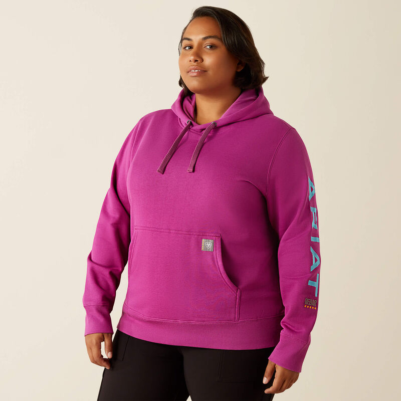 Women's Graphic Hoodie, Willowherb/Maui Blue