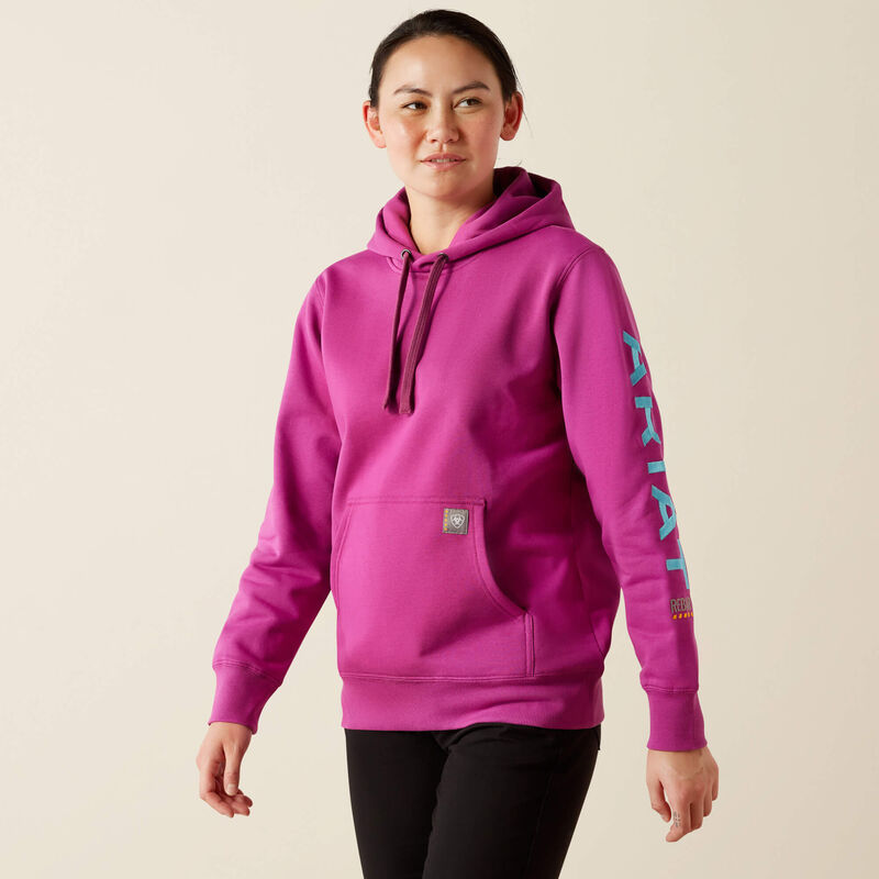 Women's Graphic Hoodie, Willowherb/Maui Blue