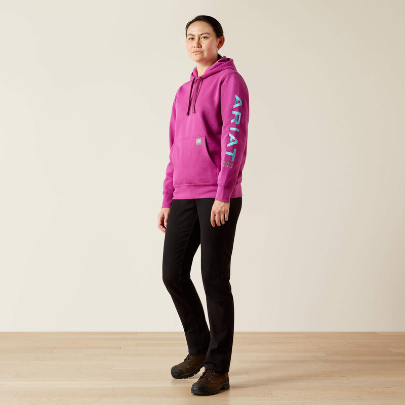 Women's Graphic Hoodie, Willowherb/Maui Blue