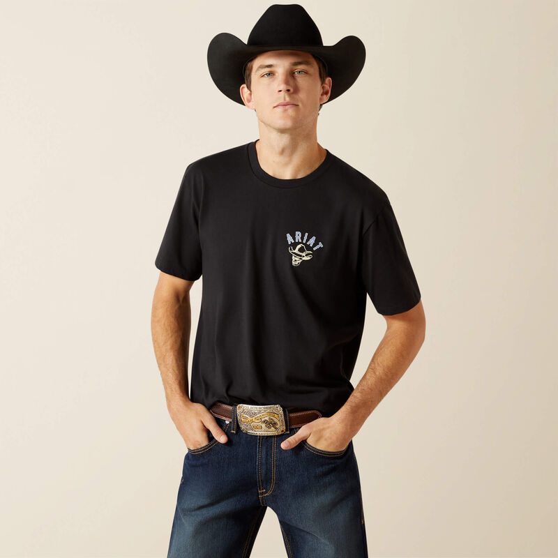 Ariat Stitched Skull Tee- Black