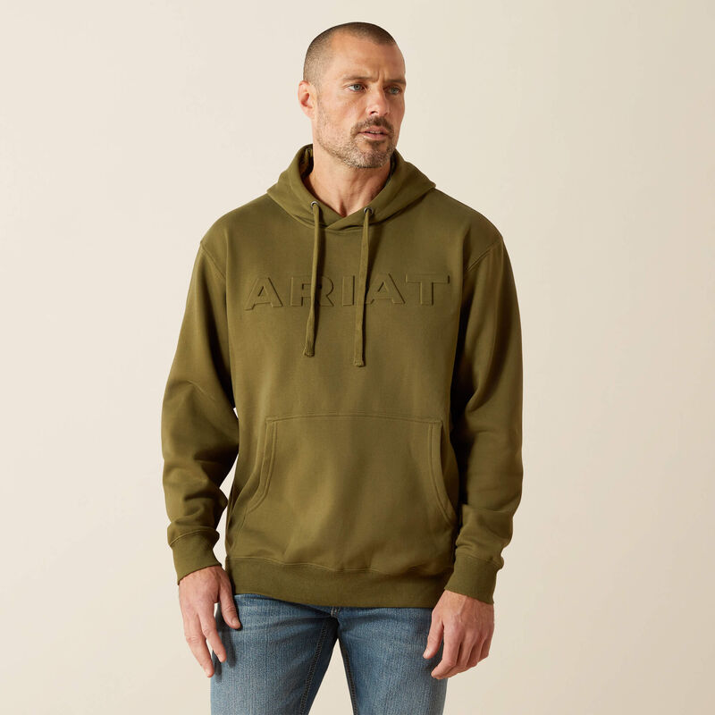 Ariat Embossed Logo Hoodie- Winter Moss