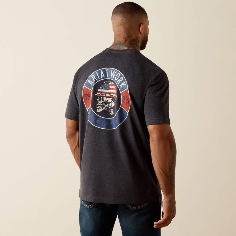 Rebar Cotton Strong Skull T-Shirt- Charcoal Heather