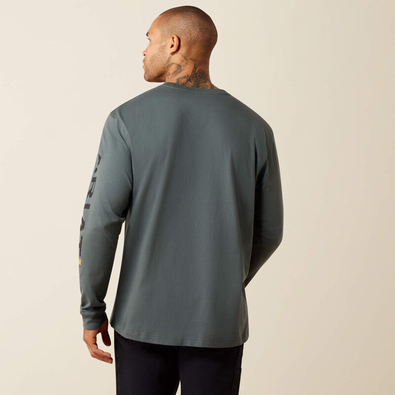 Rebar Cotton Strong Standard Logo Pocket LS T-Shirt- Steel Green