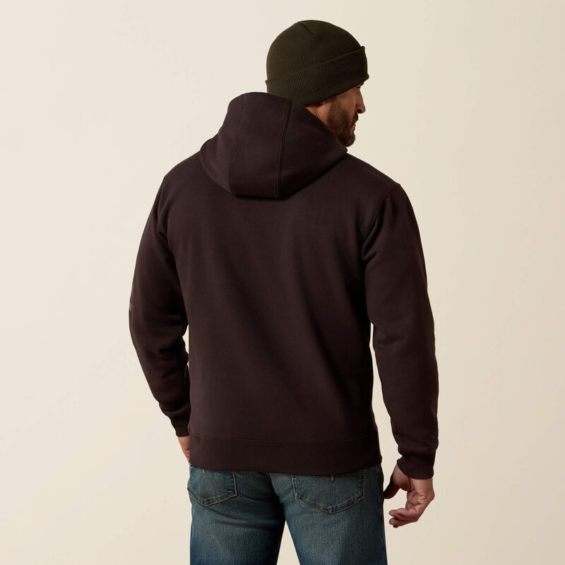 Rebar Lightweight Logo Hoodie- Licorice/Canteen