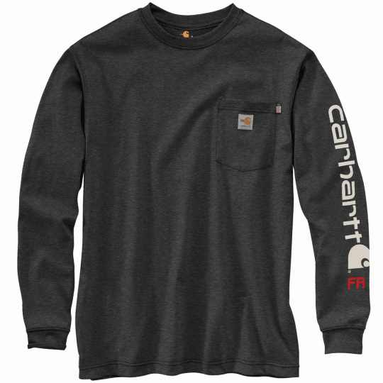 FR Force Long Sleeve Logo T-Shirt - Black Heather - Purpose-Built / Home of the Trades