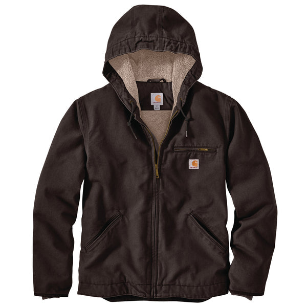 Washed Duck Sherpa-Lined Sierra Jacket, Dark Brown
