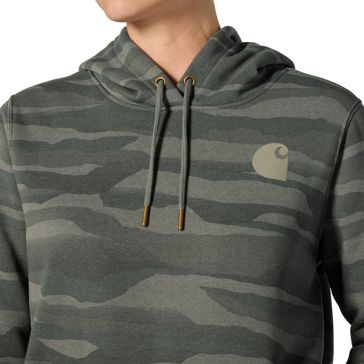 Women's Marquette Landscape Camo Sweatshirt- Dusty Olive