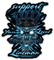 Support Your Local Lineman Sticker, 3"