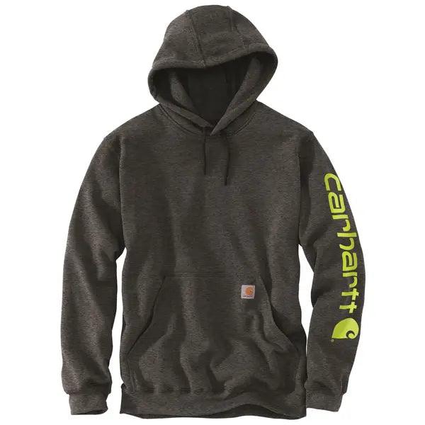 K288 Loose Fit Midweight Logo Sleeve Graphic Hoodie Carbon