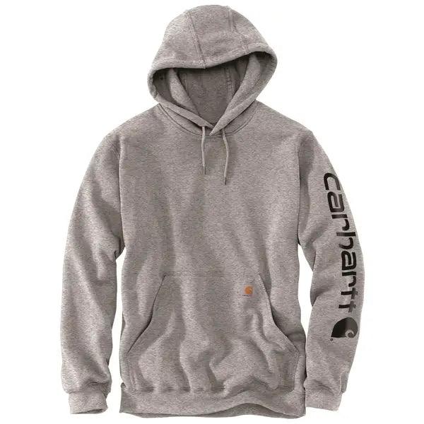 K288 Loose Fit Midweight Logo Sleeve Graphic Hoodie - Heather Grey