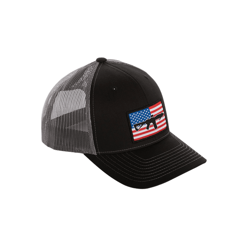 AR Flag Patch Trucker Hat - Black - Purpose-Built / Home of the Trades