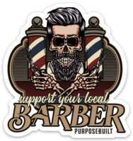 Support Your Local Barber Sticker, 3in - Purpose-Built / Home of the Trades