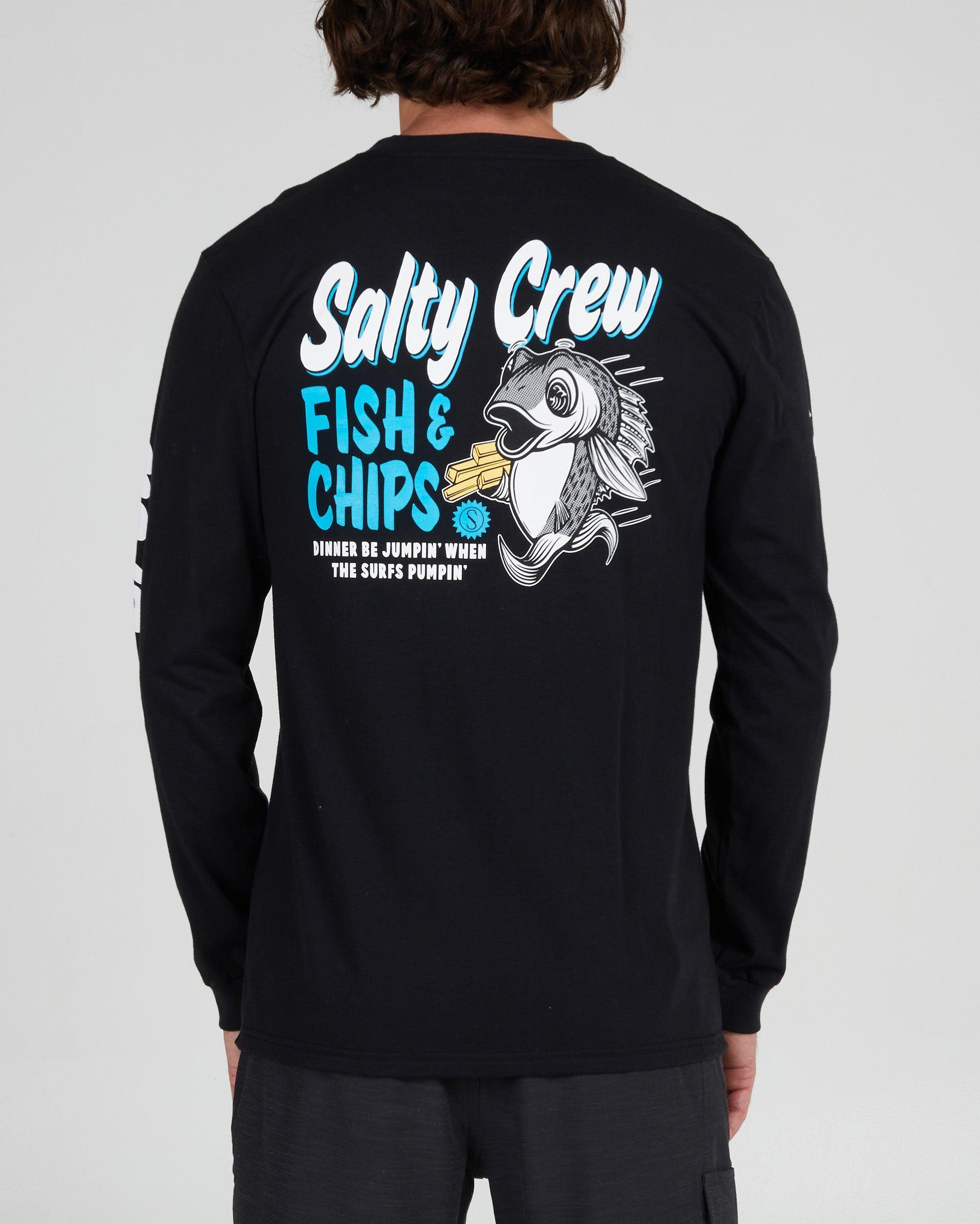 Fish & Chips L/S Premium Tee - Black - Purpose-Built / Home of the Trades