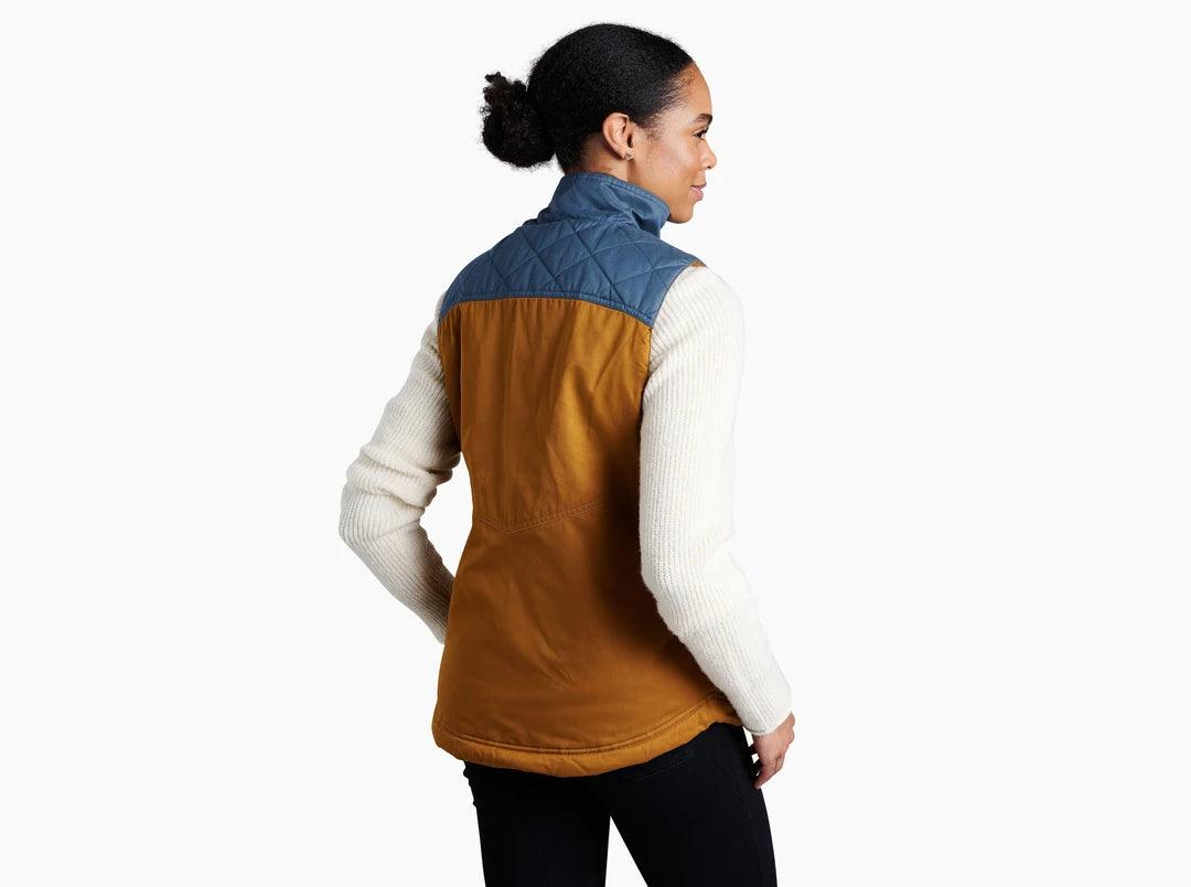 Women's Celeste Lined Vest - Antique Gold/Dusty Blue - Purpose-Built / Home of the Trades