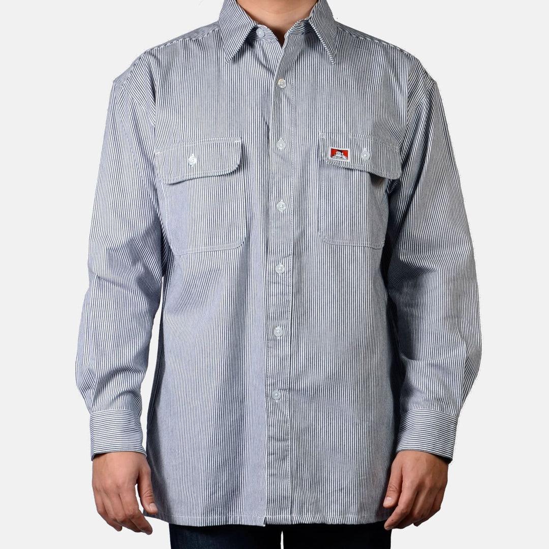 Long Sleeve 100% Cotton Button-Up Shirt: Hickory