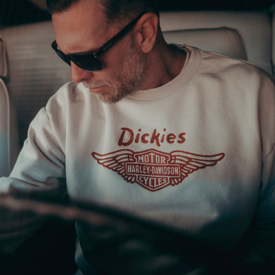 Dickies x Harley Davidson Boxy Fit Crew Sweatshirt-Bone