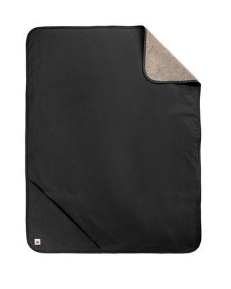 Firm Duck Sherpa-Lined Blanket, Black