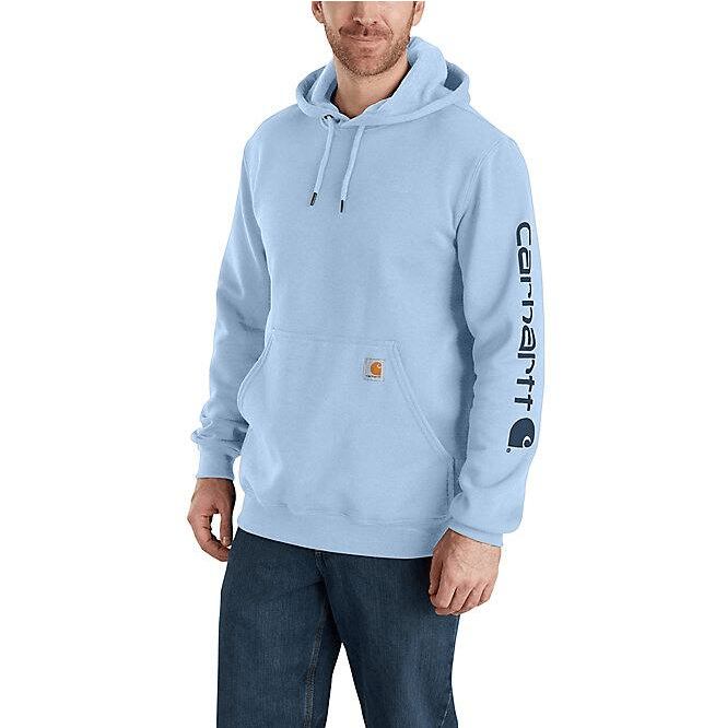 CLOSEOUT K288 Loose Fit Midweight Logo Sleeve Graphic Hoodie - Alpine Blue - Purpose-Built / Home of the Trades