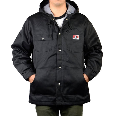 Hooded Jacket with Snaps: Black