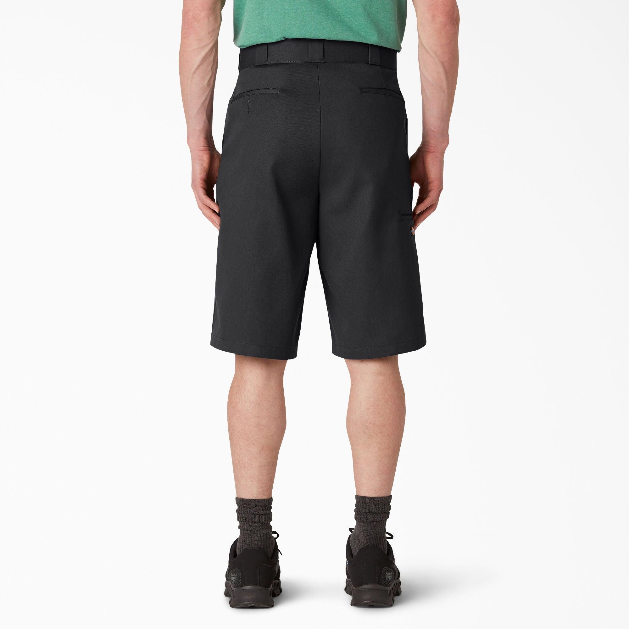 13" Loose Fit Multi-Use Pocket Work Shorts - Black