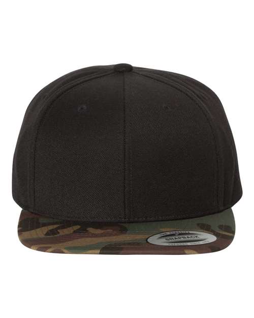 6089M - Flatbill Snapback, Black & Camo