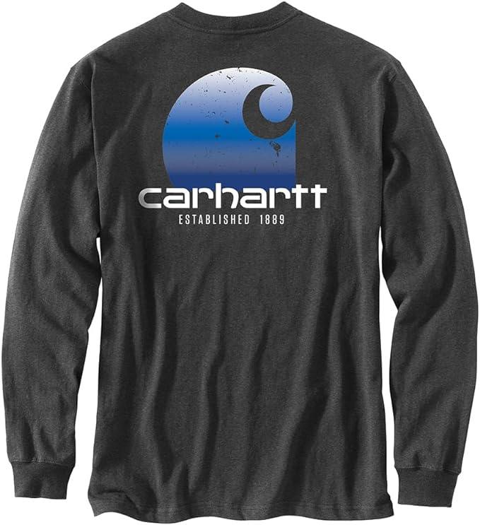 C Graphic Pocket Long Sleeve T-shirt - Carbon Heather - Purpose-Built / Home of the Trades