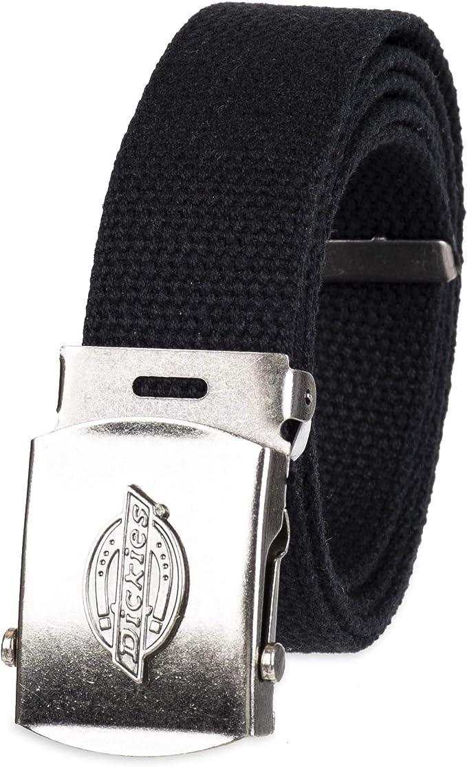 1 1/4 Cotton Web Belt with Military Logo Buckle - Black