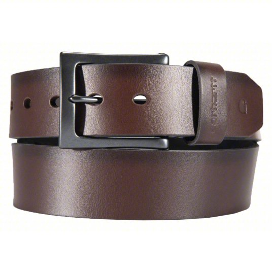 Burnished Leather Box Buckle Anvil Belt - Brown