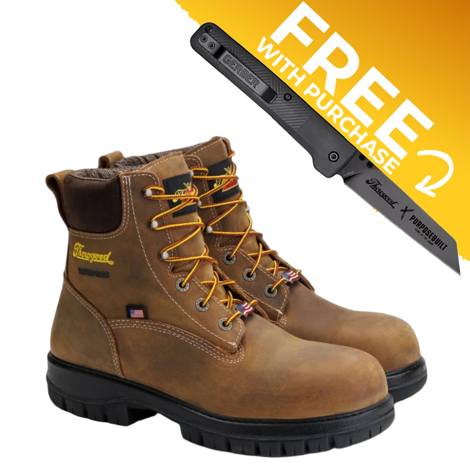 Genesis Series 6'' Waterproof Brown Rye Nano Safety Toe, Chestnut