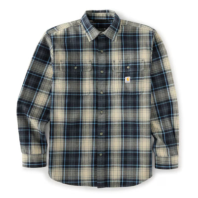Hubbard Loose LS Plaid Shirt- Navy