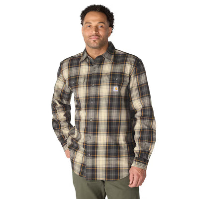 Hubbard Loose LS Plaid Shirt- Black