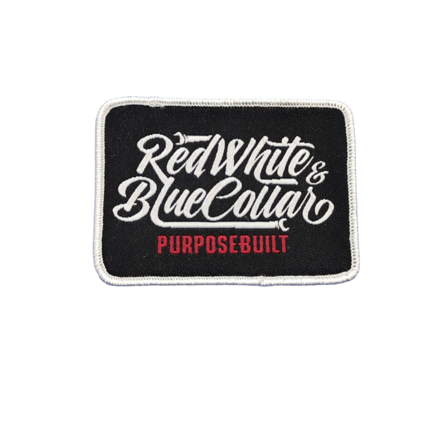 Red White & Blue Collar Woven Patch - 3.21" x 2.3"