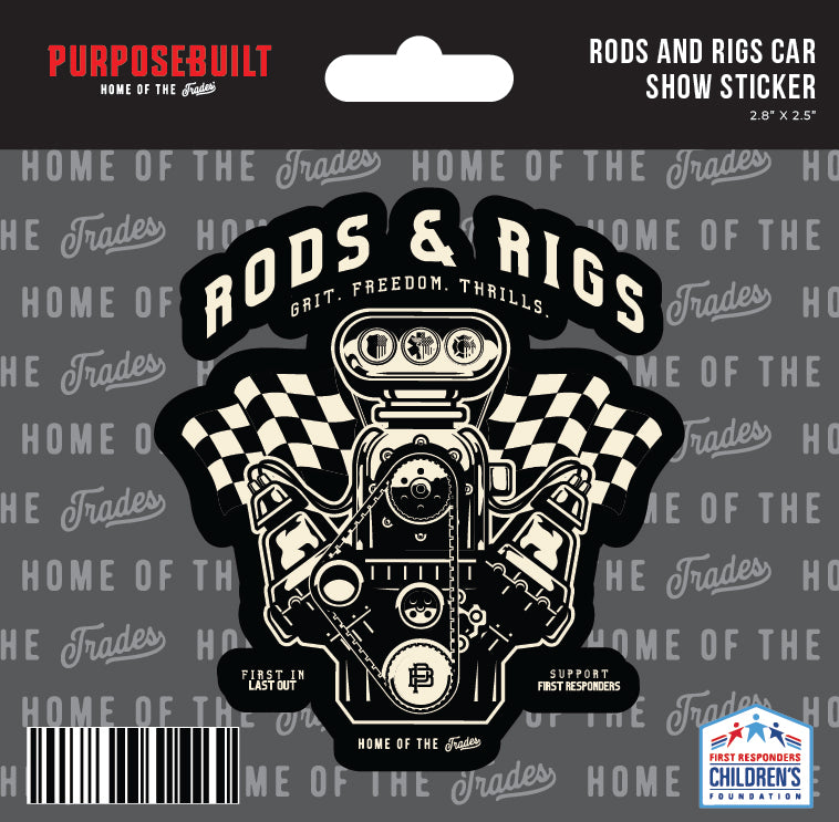Rods and Rigs Car Show Sticker 2.8in