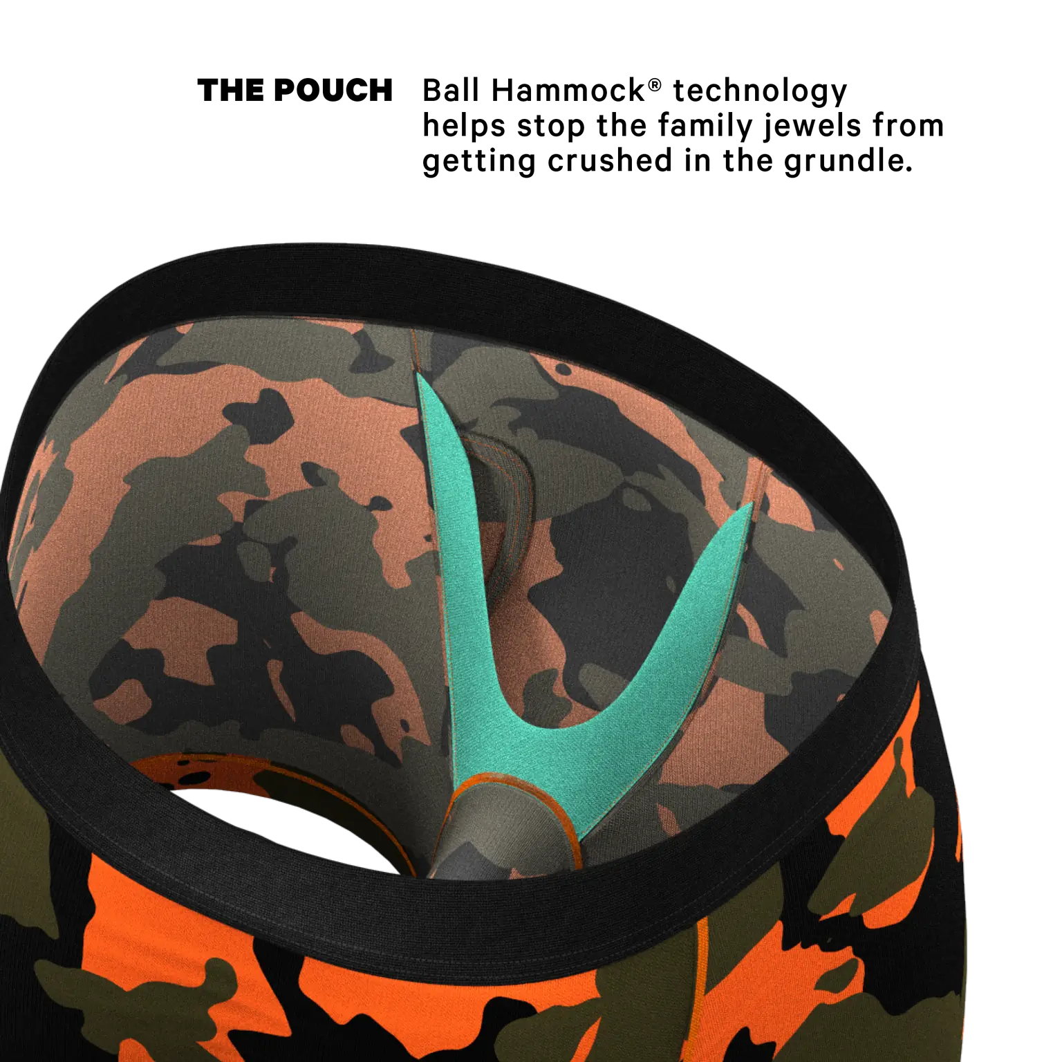 The Bambi Bunchers - Orange Camo Deer Ball Hammock® Pouch Underwear With Fly